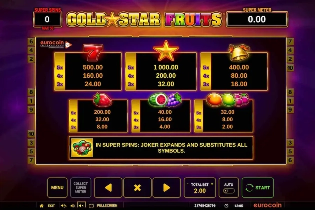 Gold Star Fruits Demo Free 3