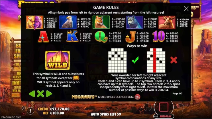 Buffalo King Megaways Demo Free 3